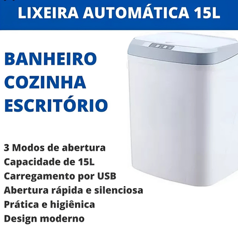 LIXEIRA AUTOMÁTICA 15L COM SENSOR LK-2115