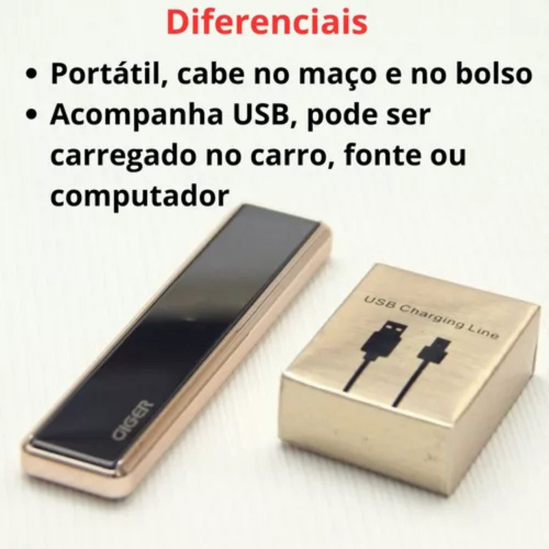 Isqueiro Elétrico com Cabo Usb