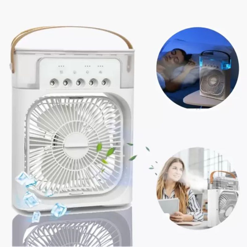 Mini Ventilador Portátil com Ventilador e Umidificador